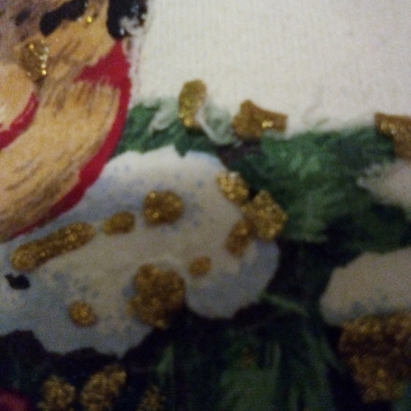 Vintage Jerzees Cardinal and Bow Embroidered White Long Sleeve Sweater Size XL - Picture 6 of 16